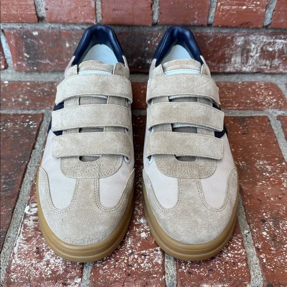 Veronica Beard Reagan Sneakers Blue White Retro Hook and Loop Straps Size 9.5 - Picture 2 of 7